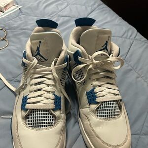 Nike White and Blue High-Top Sneakers